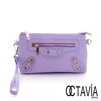 【Octavia 8 真皮】SWEET DAY 牛皮機車小鍊包 - 初戀紫初戀紫