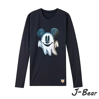 【J-Bear】JB022＊【手繪米奇幽露長袖圓領T恤】丈青色 兒童8號