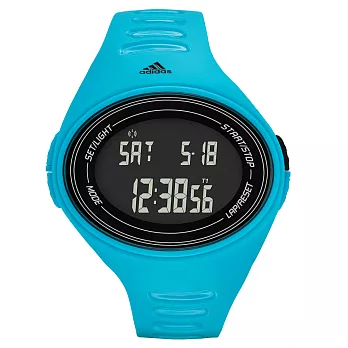 adidas 橢圓百搭數位電子腕錶-藍