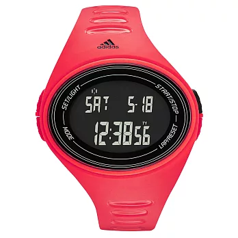 adidas 橢圓百搭數位電子腕錶-紅