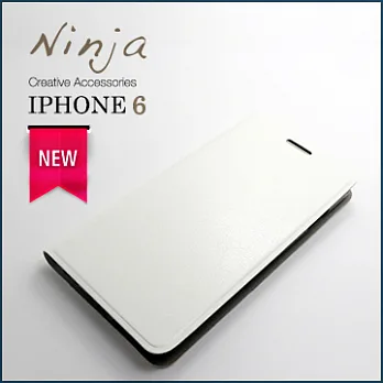 【東京御用Ninja】IPHONE 6 (4.7吋)經典瘋馬紋保護皮套（白色）