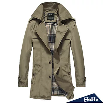 外套 秋季新款英倫質感中長款風衣 三色-HeHa-M(深卡其)