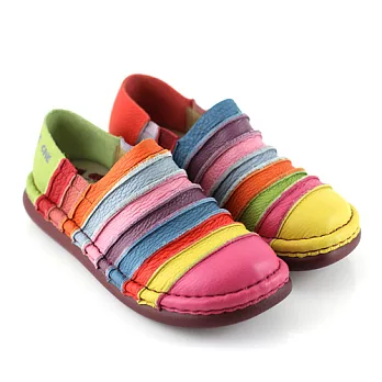 ◤Green Phoenix◥繽紛彩色不對稱手工休閒氣墊鞋40五彩