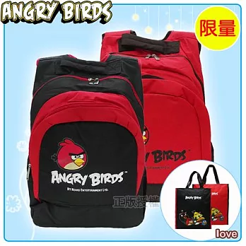【Angry Birds】憤怒鳥 書包+補習袋-高級輕量筆電款(二色)黑色