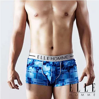 ELLE HOMME 數位印花四角褲 - TRENT/巴黎夜景。ShortyM藍色