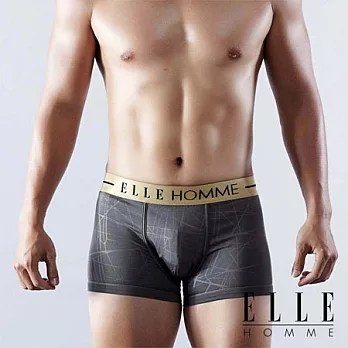 ELLE HOMME 壓紋四角褲-CALLAN/幾何壓紋。ShortyM灰色幾何壓紋