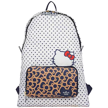 Hallmark x Kitty 輕巧折疊點點後背包-白