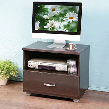 《Homelike》樂樂單抽電視櫃(兩色)-胡桃色