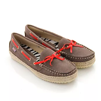 BIS-VITAL 知名設計師款-蝴蝶結麂皮莫卡辛鞋35灰色