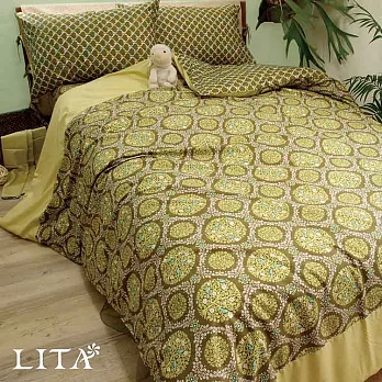 LITA麗塔【森林系列-綠森林】雙人加大四件薄被套床包枕套組綠森林
