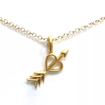 Dogeared 邱比特愛心 小版 arrow heart 金色許願項鍊 附原廠盒