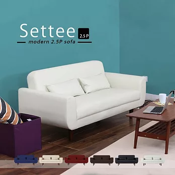 Settee莎緹日系簡約雙人沙發皮面/白色