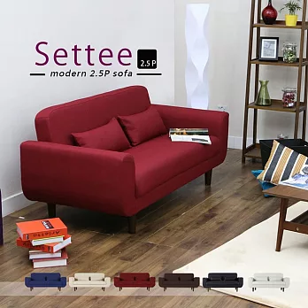Settee莎緹日系簡約雙人沙發布面/紅色