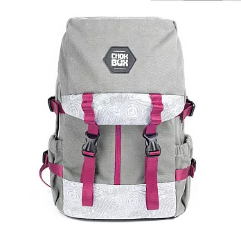 酷炫彩帶旅行後背包-灰