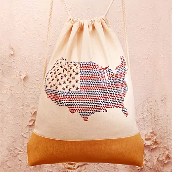 【GFSD】背著國旗去旅行-【自由疆土】抽繩後背包-淺棕