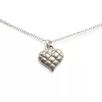 Dogeared 菱格紋愛心 quilted heart 溫暖我心 銀項鍊 附原廠盒