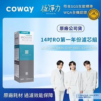 Coway 濾淨智控飲水機 專用濾芯組【14吋第一年份】