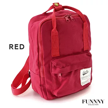 FUNNNY 日本直送 簡約復古風 輕便帆布背包(小) 紅