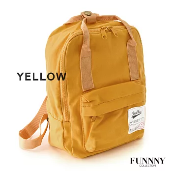 FUNNNY 日本直送 簡約復古風 輕便帆布背包(小) 黃