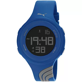 PUMA 倒數計時運動電子腕錶-灰字藍/大