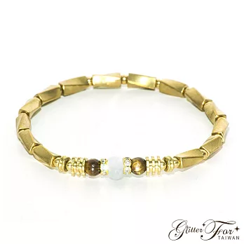 【Glitterfor 手工串珠/手鍊】埃及豔后。天然石黃銅手鍊