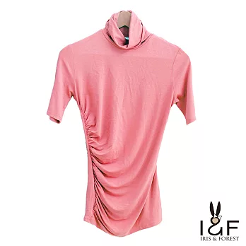 【INF】高領彈性素面上衣7036XS粉桔