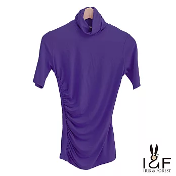 【INF】高領彈性素面上衣7036XS紫色