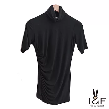【INF】高領彈性素面上衣7036S黑色