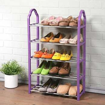 《Homelike》輕巧五層鞋架(薰紫色)