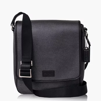 COACH Men’s Bags PVC材質皮飾邊(斜)肩背/郵差/書包_黑灰色