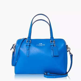 COACH防刮皮革兩用波士頓包(小款)_藍色