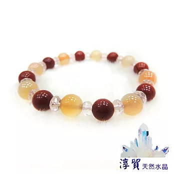 Blanco淳貿水晶開運紅玉隨+紅碧玉手珠8mm(B01-41)