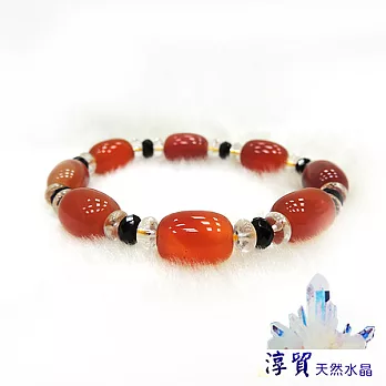 Blanco淳貿水晶開運紅玉髓圓桶珠手珠10mm(B01-43)