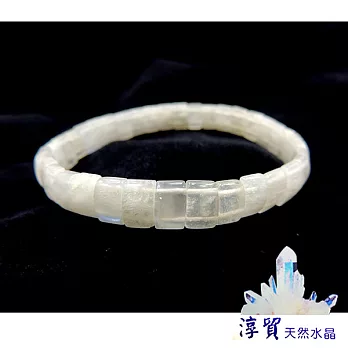 Blanco淳貿水晶寬心月光石板珠手珠9mm(B01-51)