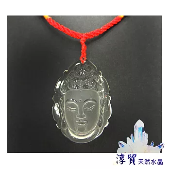 Blanco淳貿水晶 白水晶觀音佛頭墜附繩(B01-54)