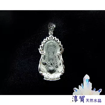 Blanco淳貿水晶 白水晶觀音(火)鍍銀墜飾(B01-56)