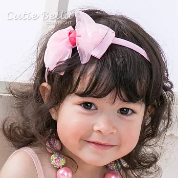 Cutie Bella蝴蝶結粉紗髮箍Chiffon Bow-Light Pink