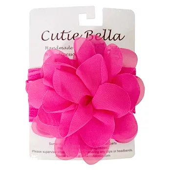 Cutie Bella彈性雪紡山茶花髮帶-Fuchsia