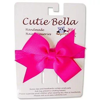 Cutie Bella彈性Stretchy Bow髮帶-Rose Pink