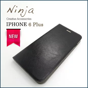 【東京御用Ninja】iPhone 6 Plus (5.5吋)經典瘋馬紋保護皮套（黑色）