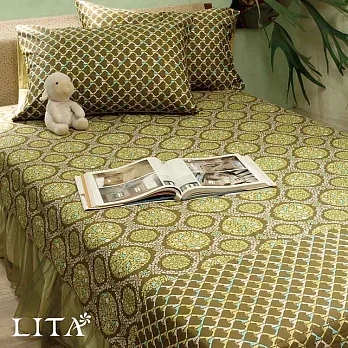 LITA麗塔【森林系列-綠森林】雙人三件床包枕套組綠森林