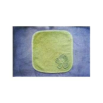 義大利風情 綠色純棉花朵方巾