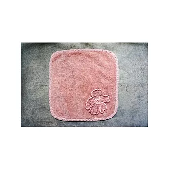 義大利風情 粉色純棉花朵方巾