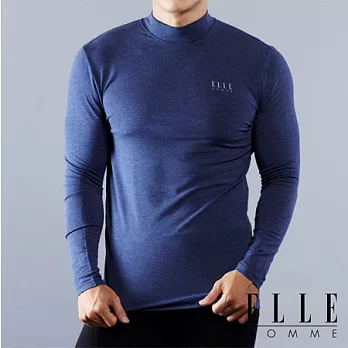 ELLE HOMME保暖發熱衣高領-藍 《超值二件組》XL藍色