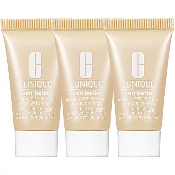 CLINIQUE 倩碧 勻淨無瑕粉底液精巧版SPF15(#63)(7ml)*3