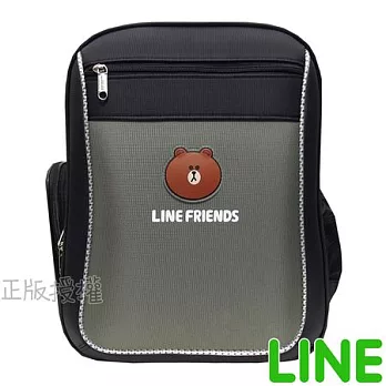 【LINE FRIENDS】高質感護脊後背書包(三色)黑色熊大款