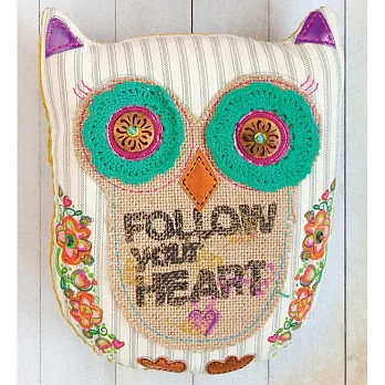 Natural Life 幸福貓頭鷹抱枕- 白條紋