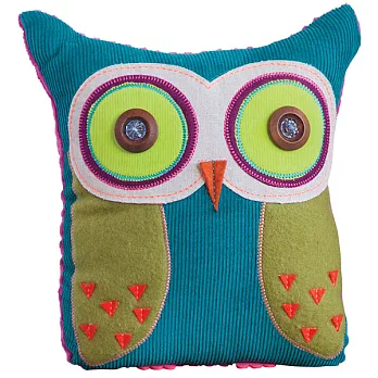 Natural Life 幸福貓頭鷹抱枕- 藍綠