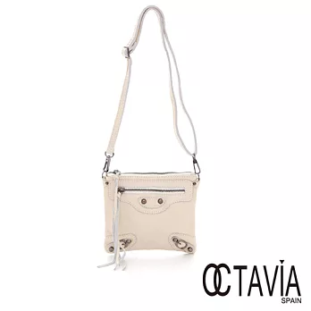 【Octavia 8 真皮】小郵差 牛皮斜背機車口袋包 - 口袋白 口袋白