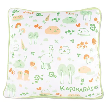kapibarasan 水豚君北歐系列絨毛抱枕。綠色